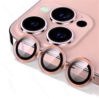 Стъклени рингове за камера за Apple iPhone 13 Pro 6.1 златисто розов кант 